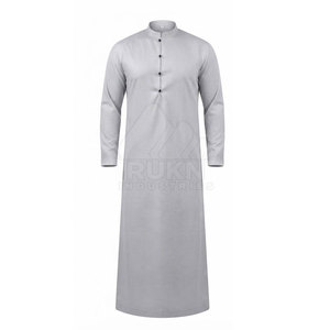 Refined Cotton Arabic <b>Thobe</b> for <b>Men</b> Elegant Traditional Breathable Lightweight Long Sleeve Ankle Length Design with Crew Neck - Product Image 3