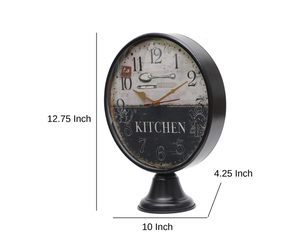 Ak Brass Enhancing Home Decor European inspired <b>Table</b> <b>Clock</b> Aesthetic <b>Table</b> Decor Illuminated by a Modern Metal Desk <b>Clock</b> - Product Image 3