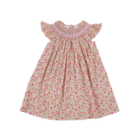 Vêtements pour bébés Robes pour bébés Robe smockée pour enfants Robe pour enfants pour filles à manches courtes personnalisée OEM ODM de fabricant du Vietnam