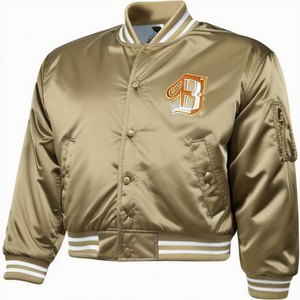 Veste de baseball universitaire personnalisée pour hommes, blouson universitaire brodé en satin avec bas quantité minimale de commande réversible de couleur unie logo avant pour l'hiver - Product Image 1