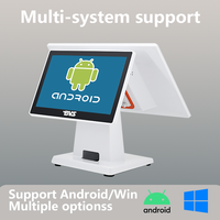 Terminal de point de vente 15,6'' à double écran tactile Android Win7/10, système de point de vente, caisse enregistreuse pour restaurant, supermarché, ordinateur de caissier