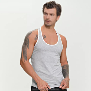 Débardeur d'entraînement d'été pour hommes personnalisé OEM Fitness Gym Stringer Vêtements de sport Haut de musculation en polyester avec technique cirée - Product Image 4
