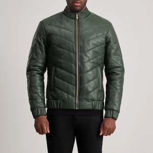 เสื้อแจ็คเก็ตพัฟเฟอร์หนังแกะแท้แบบกลับด้านได้ รุ่น Travis Green Luxury กันน้ำ ซิปปิด ปักลายเทคนิคสุดเท่ สไตล์สตรีทแวร์ สำหรับฤดูหนาว - Product Image 4