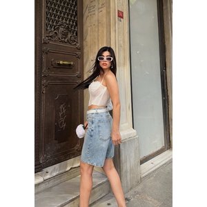 Medium Size Denim Shorts 2029 - <b>Light</b> Blue and <b>Tinted</b> - Product Image 5
