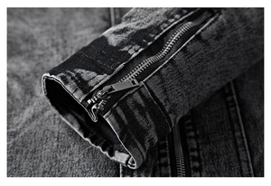 Vente en gros 2025 Nouvelle veste pour homme élégante OEM personnalisée Veste en jean zippée d'hiver pour homme Veste oversize Hip Hop Street pour homme - Product Image 6