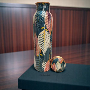 Mejor precio al por mayor botella de agua de cobre puro beneficios conscientes de la salud botella de cobre para gimnasio Yoga regalos de boda artículo producto - Product Image 3