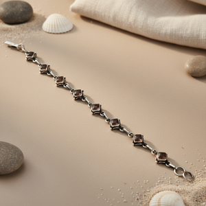 "Smoky Quartz <b>Crystal</b> <b>Bracelet</b> <b>for</b> <b>Women</b>-Sterling Silver Gift" - Product Image 1