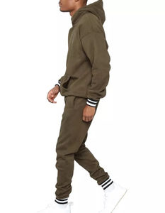 ชุดวอร์มลำลองสำหรับผู้ชายชุดวอร์มกางเกงทรงหลวมสีพื้น - Product Image 4