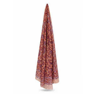 Sarong de plage en coton à fleurs rouge-orange - Product Image 2