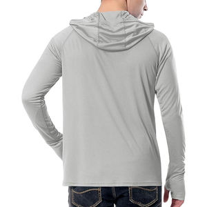 Sweat à capuche de pêche pour homme grande taille respirant avec logo personnalisé, anti-UV 50+, séchage rapide, manches longues - Product Image 3
