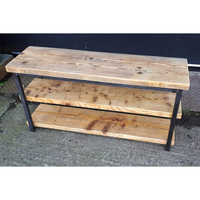 Banc à chaussures d'extérieur en bois massif récupéré, style industriel, pour entrée d'hôpital, hôtel et sous-sol