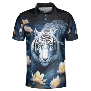 Polo de hombre de manga corta de secado rápido impreso por sublimación con logotipo personalizado para hombre y mujer - Product Image 4