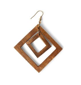 Boucles d'oreilles en bois de mode faites à la main de forme ronde pour les femmes et les filles utilisation de fête accessoire de conception fabuleuse la plus vendue - Product Image 6