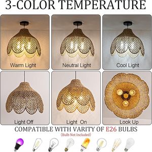 Lustre suspendu en corde de chanvre tissée à la main avec cadre en fer rétro de luxe Wabi-Sabi pour la maison, le bureau, le restaurant, l'hôtel - Product Image 3