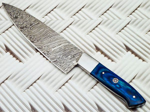 Personalizado de alta calidad OEM/ODM servicio mango de madera de lujo cuchillo de Chef hecho a mano de acero de Damasco cuchillo de cocina de mano ajustable - Product Image 6