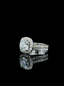 แหวนทองคำขาวแบบโซลิแทร์ - Product Image 1