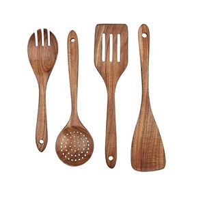 Ensemble de cuillères en bois naturel de haute qualité Ensemble de cuillères de service et de cuisine Articles d'organisateur de cuisine Articles d'accessoires de cuisine. - Product Image 4