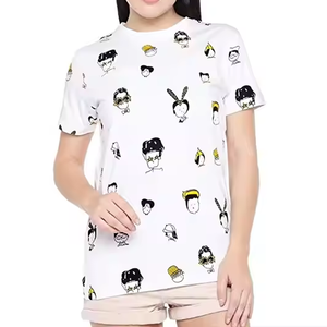 T-shirt en coton pour femme T-shirt à manches courtes pour femme T-shirt à col rond en coton Coupe classique à manches courtes pour femme - Product Image 5