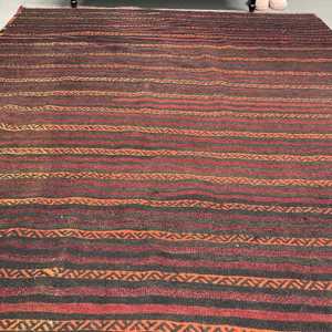 Kilim Rug, 6.1x12.7 ft Vintage Rug, <b>Brown</b> Plants & trees Rug <b>Wool</b> - Product Image 4