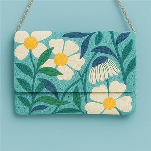 Bolso con cuentas multicolor con asa, bolso de mano, bolso de mano informal, artesanía india, hecho a mano, bolso Baguette, - Product Image 3