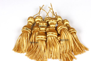 Attaches de rideaux en or français, glands métalliques de qualité supérieure, paire pour les vêtements liturgiques et l'usage décoratif - Product Image 6