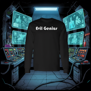Camiseta de manga larga Evil Genius estilo supervillano de cómic - Product Image 3