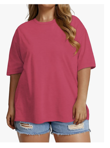 T-shirt à manches courtes et col rond pour femmes, taille plus, couleur unie, fabrication au Bangladesh, vente en gros, logo personnalisé, nouvelle arrivée, hauts en coton - Product Image 5