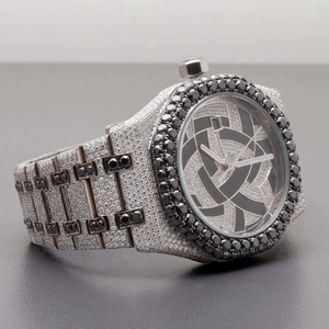 Reloj de Lujo para Hombre, Estilo Hip Hop, Totalmente Diamantes, Correa de Cuero Personalizada, Resistente al Agua, Esfera de Cristal Analógica - Product Image 2
