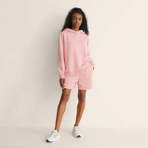 Women's <b>Pink</b> Oversized Pullover Hoodie 100% Cotton Streetwear Fashion Drop Shoulder Premium Plain Women's <b>Hoodies</b> Custom Apparel - Product Image 4