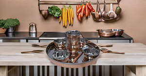 Indian Traditional Elegant Dining Accessory 12 Inch Thali Plate Stainless Steel Copper Bowls Glass Spoon Traditional Indian - Product Image 5