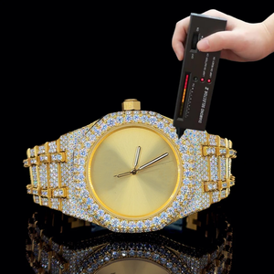 Luxury Custom <b>Black</b> Gemstone Diamond Top Brand Diamond <b>Watch</b> VVS Moissanite Diamond Automatic Mechanical <b>Watch</b> <b>for</b> Men 10kt Gold - Product Image 4
