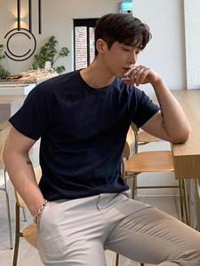 Camiseta de manga corta con logotipo personalizado para hombre, de secado rápido, transpirable y holgada, Color sólido, 100% algodón para deportes - Product Image 3