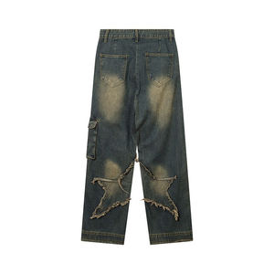 Arke Enterprise กางเกงยีนส์ขาตรงของผู้ชายผ้าซักแบบมีซิปซักง่ายผ้าคอตตอนปรับแต่งได้100% - Product Image 5