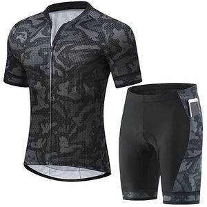 Combinaison de cyclisme respirante à séchage rapide pour hommes, ensemble personnalisable en uniforme court avec fermeture éclair pour les courses de vélo ou l'entraînement - Product Image 4