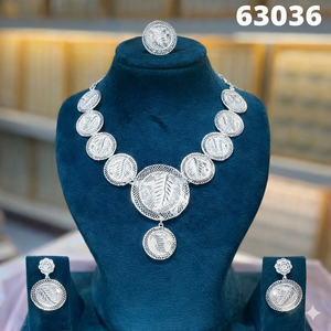 Luxury Gold-Plated Multi-Layer Choker Necklace Set with Triangle <b>Drop</b> <b>Earrings</b> Daily Wear <b>Bridal</b> Party Jewelry Model 23135 - Product Image 2