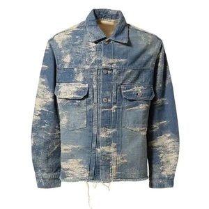 Nouvelle veste en denim délavée vintage pour femmes décontractées élégantes avec denim boutonné personnalisé respirant - Product Image 3