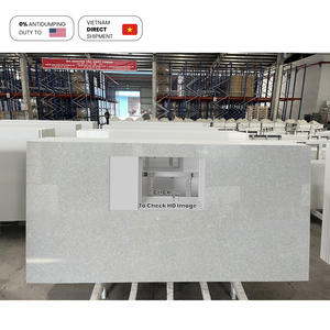 Dalle en quartz aspect béton NV608, grandes surfaces d'exposition, îlot, motif floral fin, dalle en pierre de quartz artificielle de grande taille - Product Image 3