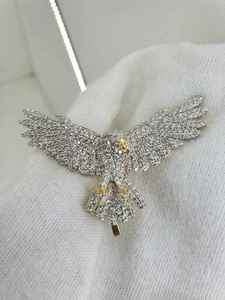 Vente flash : pendentif aigle et oiseau géant en argent sterling 925 plaqué or, serti de moissanite 20 carats, style hip-hop mignon pour hommes - Product Image 4