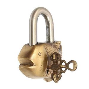 Serrure de sécurité antique Ventures avec deux clés Produit vintage en laiton massif pour la maison/le bureau - Product Image 3