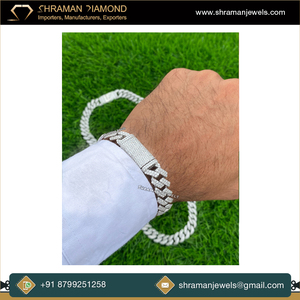 Bijoux de luxe Hip Hop, argent massif 925, bracelet pour enfants, 12 mm, lien cubain Miami personnalisé, diamant moissanite, bracelet de mariage - Product Image 3