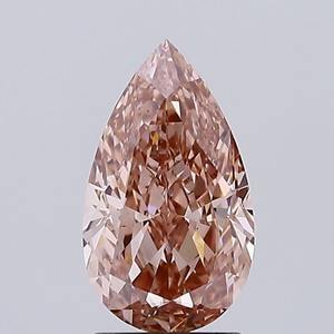 Diamant de laboratoire de forme poire 2,13 carats, rose vif fantaisie, VVS2 - Product Image 4