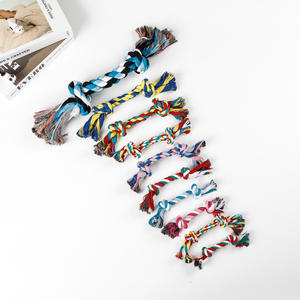 Nudo <span class=keywords><strong>de</strong></span> cuerda <span class=keywords><strong>de</strong></span> algodón trenzado duradero multicolor, paquete <span class=keywords><strong>de</strong></span> 10 juguetes <span class=keywords><strong>de</strong></span> cuerda para perros, juego al por mayor para tira y afloja - Product Image 2