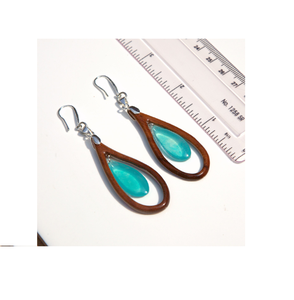 Joyería de madera y resina pendientes de joyería para mujer y uso de mango largo para al mejor precio artesanía natural - Product Image 5