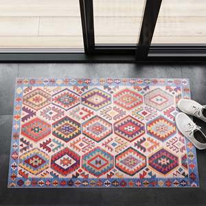Alfombra de Área Abstracta Azul Tradicional Netline, Lavable, Diseño 1315 para Uso Doméstico, Colección Depot - Product Image 5