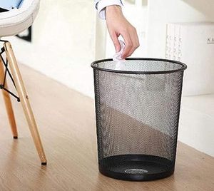 Cubos de basura de metal perforados hechos a mano de acero inoxidable 100% para habitación de invitados Cubo de basura de alta venta - Product Image 2
