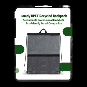 Zaino Lamdy in RPET Riciclato, Gadget Promozionale Sostenibile, Compagno di Viaggio Ecologico - Product Image 3