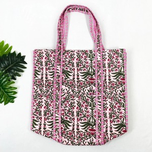 Traditional Eco-Friendly Women's Lady 100% Pure Cotton Tote Bag <b>Baby</b> for Floral Print Handmade Quilted 18" Lightweight Inner - Product Image 1