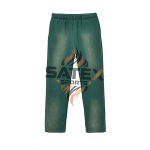 Pantalon décontracté épais pour homme en polyester/coton, style vintage, poids lourd, délavé à l'acide, avec cordon de serrage, en molleton bouclé - Product Image 6