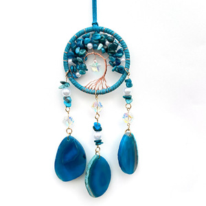 Atrapasueños Bohemio Blanco con Plumas Plateadas Brillantes, Decoración Circular Hecha a Mano para Colgar en la Pared, Regalo con Patrón de Flor de Cerezo para Aniversario - Product Image 1
