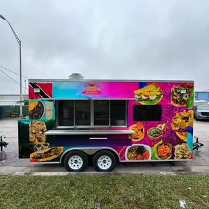 New Modern Fast Food Mobile Vending Trailer Truck for Sale in <b>Pink</b> Red Black & Yellow-Commercial Truck Trailers - Product Image 1